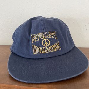 VANS Take A Stand EQUALITY WORLDWIDE Peace Sign Hat Blue Adult Unisex One‎ Size